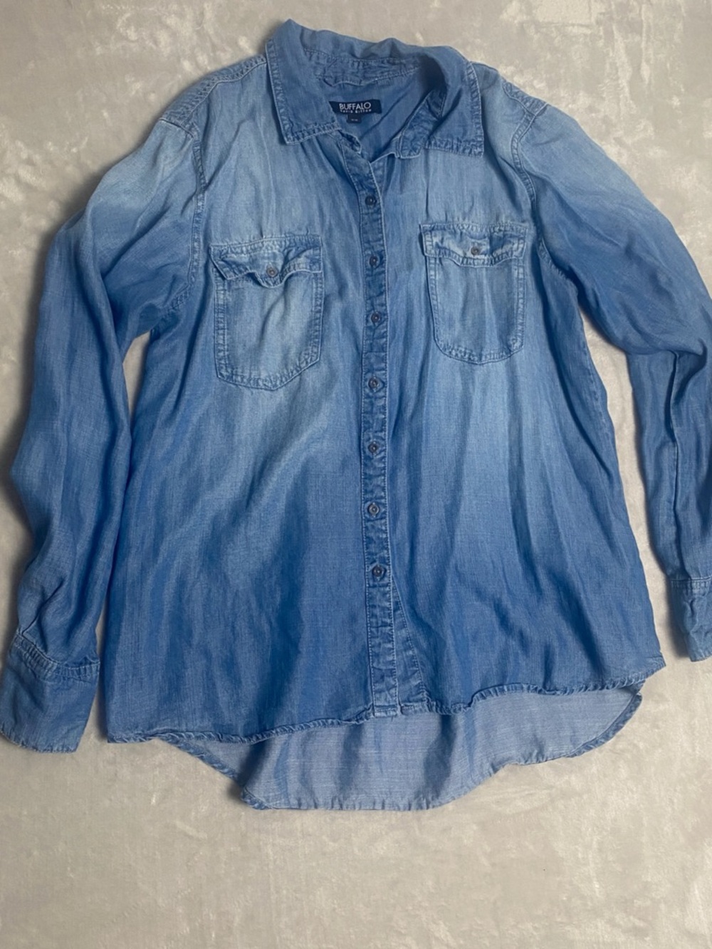 Buffalo David Bitton Washed Blue Denim Shirt